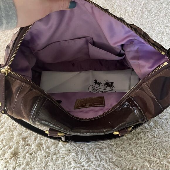COACH Brown F0969-14294 MADISON AUDREY OP ART SATCHEL...